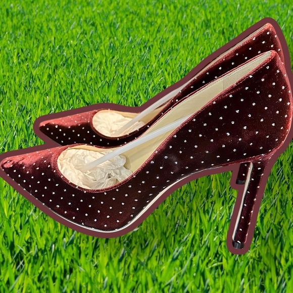 NWT Jimmy Choo ‘Romy 100’ Pumps in “Grape / Silver” Glitter Spotted Velvet Sz 41 - Picture 9 of 16
